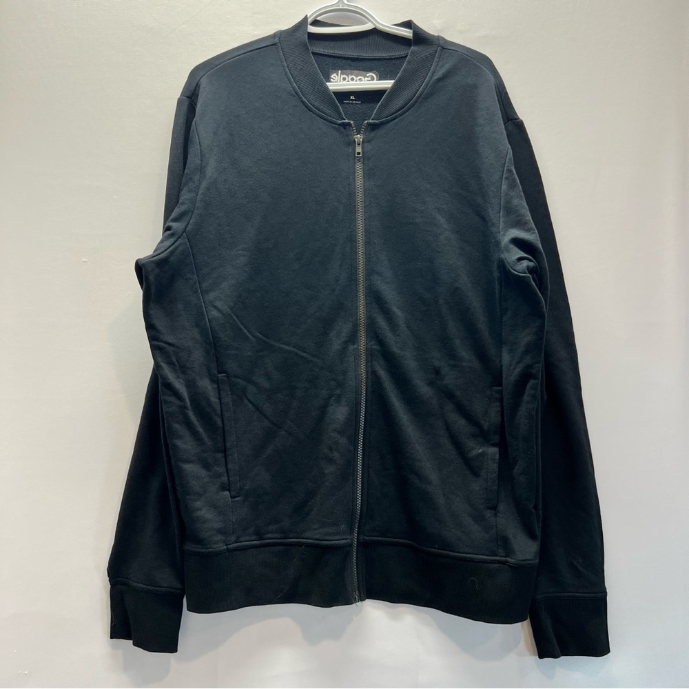 GOOGLE - Black Zip Up Sweater with Ribbed Cuffs